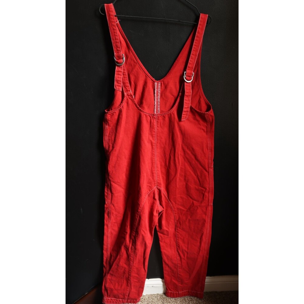 We The Free High Roller Denim Jumpsuit M Pockets Slouchy Utility Free People - Picture 5 of 10
